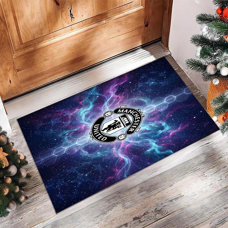 Tappeto in Flanella Stampato Manchester United Antiscivolo Morbido Poliestere Tappeto per Pavimento Tappetino Decorativo per Interni per Camera da Letto Soggiorno Divano