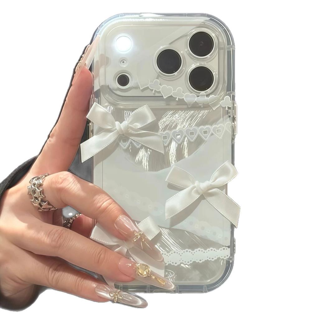 White lace butterfly suitable for oppo/VIVOS30 mobile phone case Y200 creative RENO14/Xiaomi protective case