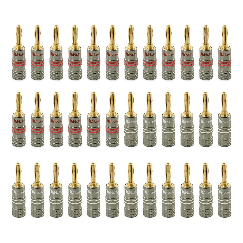 

Nakamichi Ultimate Series Позолоченные 24K Бериллиевая Красная Медь Банановые Разъемы для Динамиков Этот продукт идеально подходит для гибких соединительных кабелей к