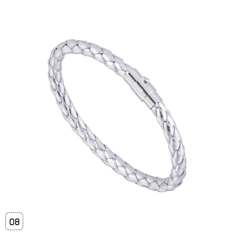 

Модный простой браслет из кожаного шнура 6 мм, аксессуары для DIY, женский ювелирный подарок серебряный