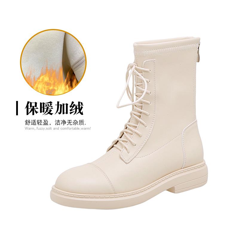 

Ветер ботинки Мартина короткие ботинки женские осень и зима 2025 новые на плоской подошве на шнуровке женская обувь средней длины голенища тонкие женские ботинки 40