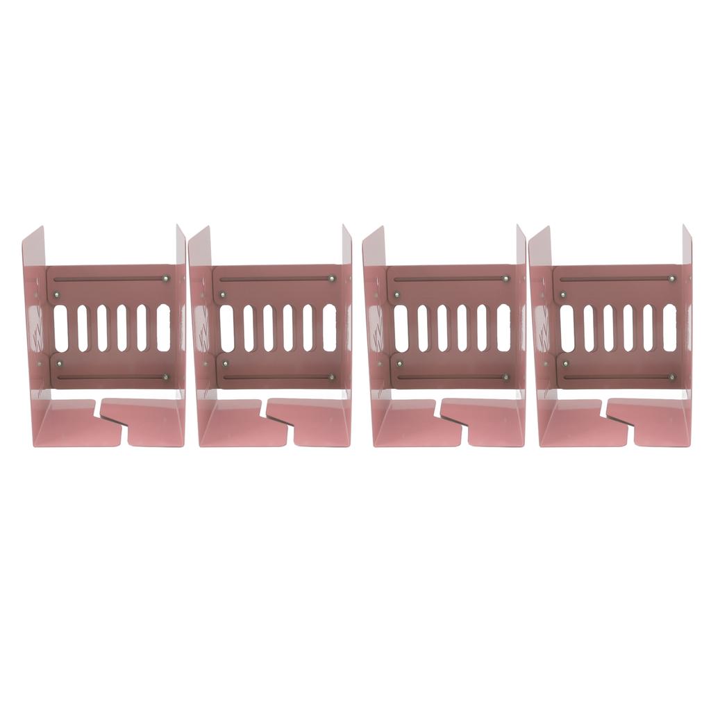 4pcs Bookends Retractable Structure Metal Flexible Regulable Slim Design Book Shelf Holder for