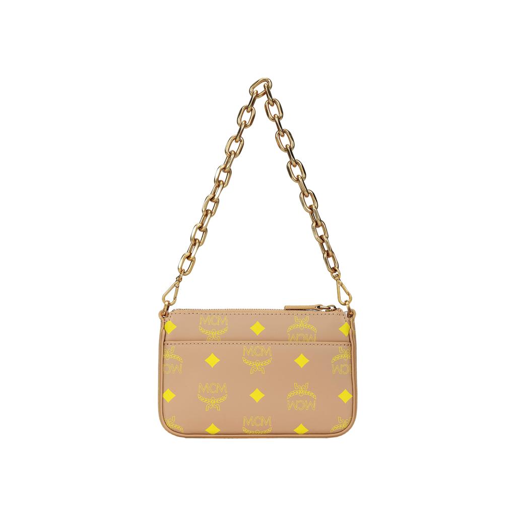 New MCM Leather Shoulder Bag, Portable Crossbody Bag Mini Women's Beige MYZCSSX01I6001