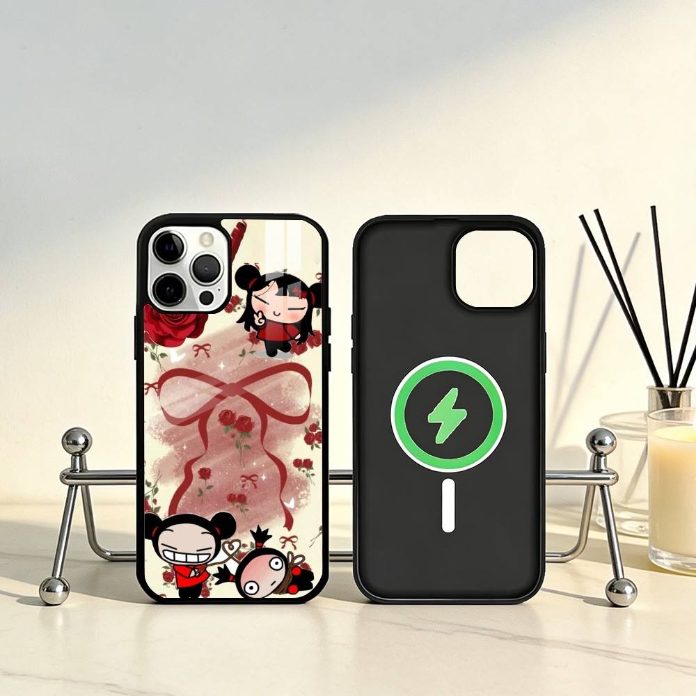 Chinese Doll Pucca And Garu Phone Case For iPhone17,16,15,14,13,12,11 Plus,Pro Max Magnetic For Magsafe Wireless Charging iPhone12