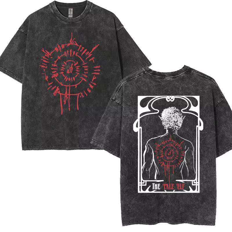 Limited Astarion The Pale ELF T-shirts Baldurs Gate 3 Girl Dinner Vintage Washed T Shirt Men Women Casual High Tshirt
