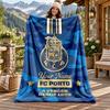 Coperta di Flanella Personalizzata FC Porto Morbida Calda Coperta Plaid in Peluche Regalo Personalizzato per Famiglia Amici