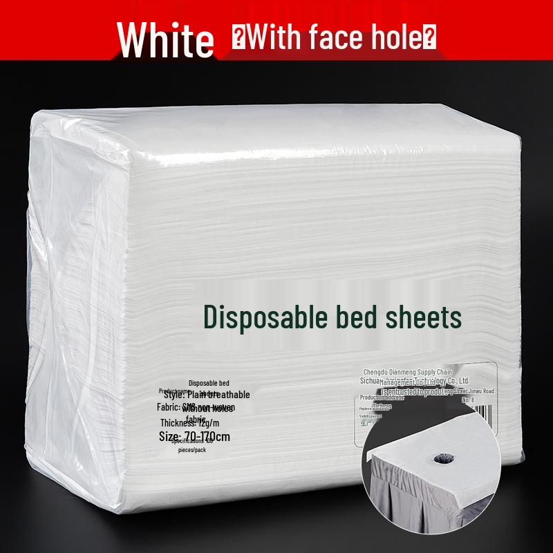 Supreme Beauty Disposable Non-woven Bed Sheet for Salon & Foot Bath - Breathable, Waterproof, Oil-proof with Hole Towel Pad