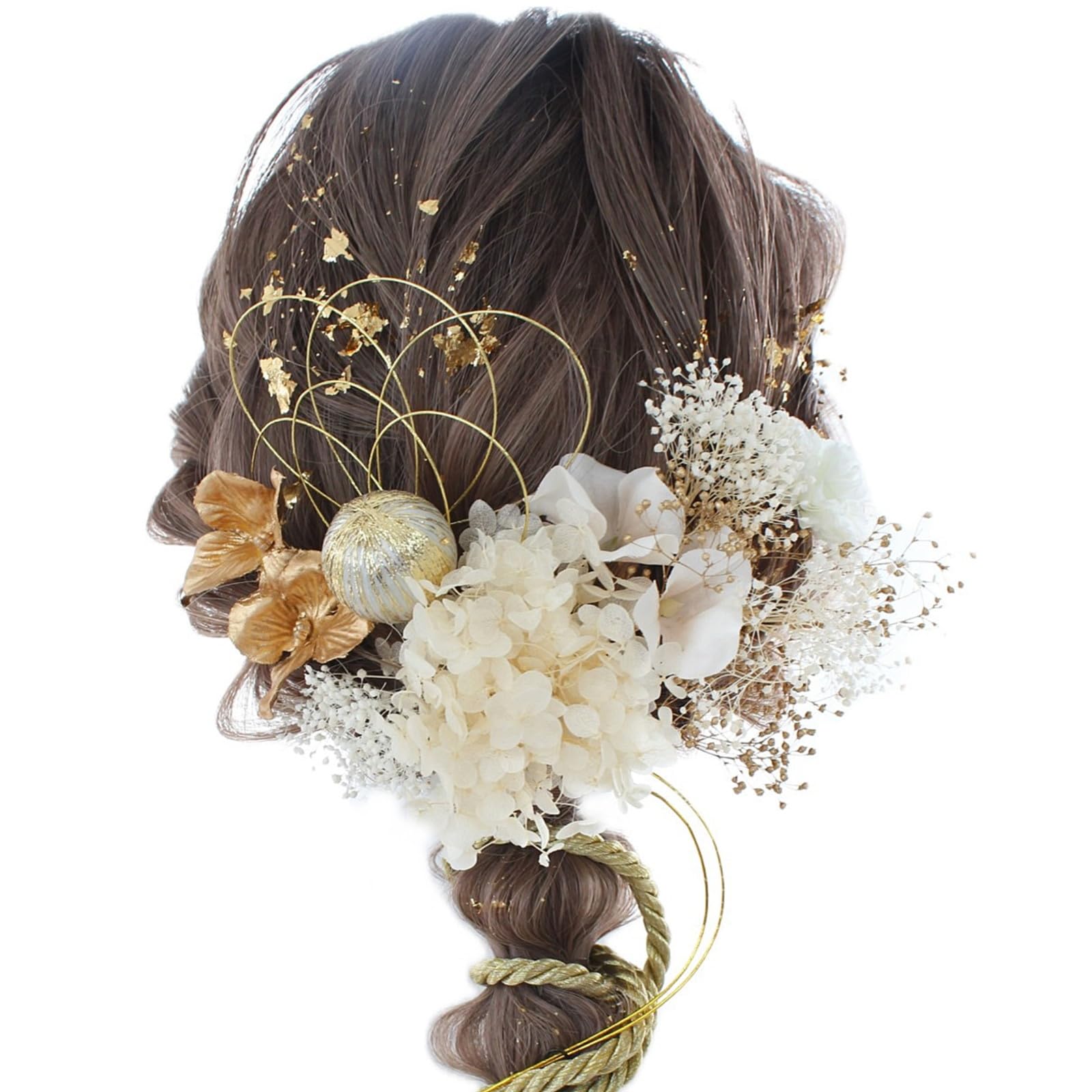 

beauty Gorgeous hair ornament perfect for entrance fireworks and 20th birthday gatherings 2150 [LALALA flowers] coming-of-age ceremonies, graduations, белый