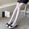 Spring/Summer Solid Color Women Tights Japanese Style Jk Lolita Vertical Striped Hollow Lace Flower Mesh Breathable Pantyhose