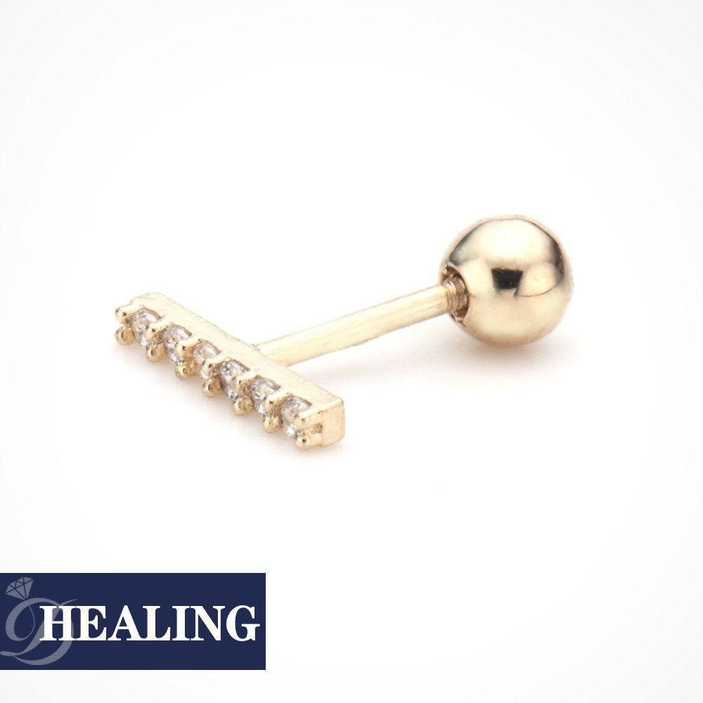

[Dorocy] 14K Small Stick Q Piercing (1 piece) 14k yellow gold