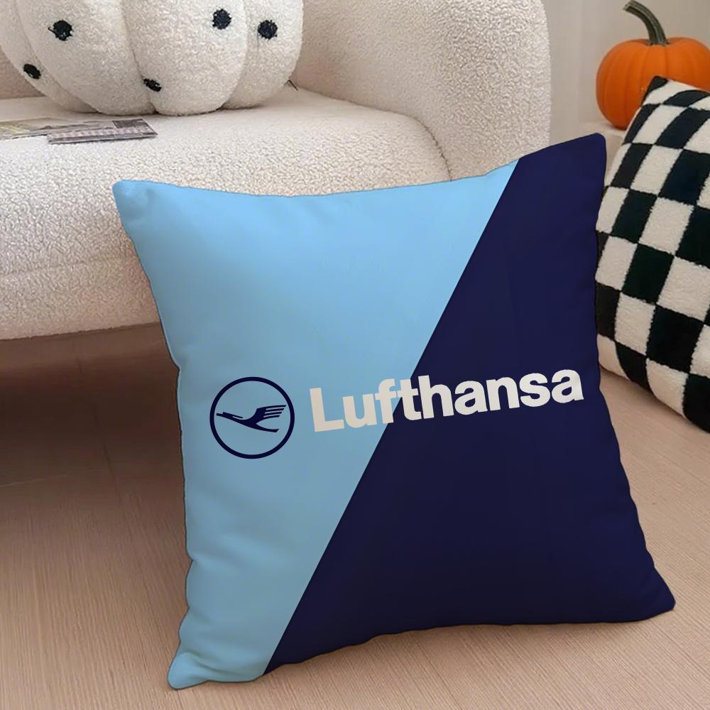 Classic German Airline Brand LLufthansa Cushion Cover Throw Pillow Cover Hidden Button Durable Polyester Chair Cushion