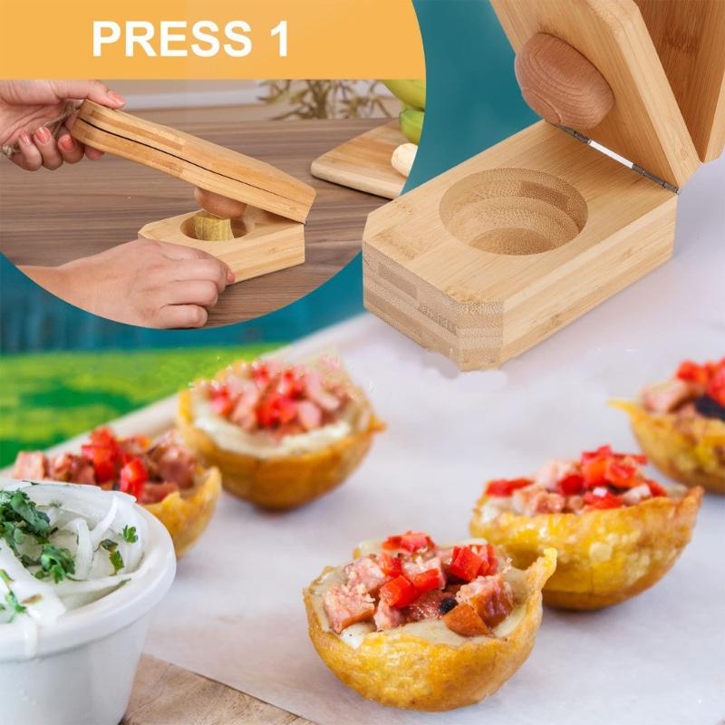 Green Plantain Wood Tostonera Wood Tostonera Plantain Press Tool Fried Plantains Maker 2in1 Banana Smasher and Maker