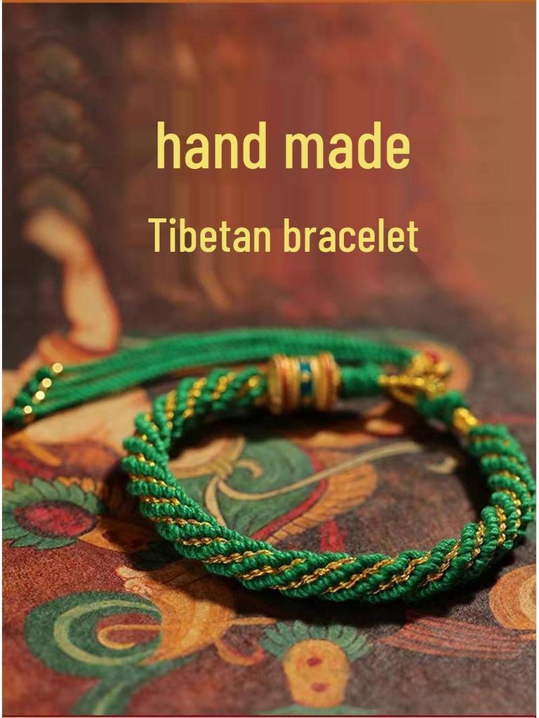 Colorful Tibetan Handmade Wealth God Bracelet – Cotton Thread Red String for Birth Year