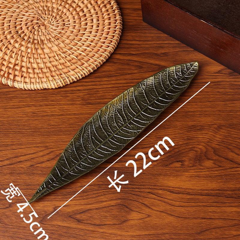 

Антикварная подставка для благовоний из сплава в виде листа Бодхи, вставка для благовоний, подставка для благовоний, подставка для линейных благовоний, курильница для благовоний Будды, комната, спальня, курильница для благовоний