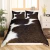 Brown Cowhide Pattern Duvet Cover Set Cow Print Bedding Set Farmhouse Animal Fur Hair Polyester Comforter Cover With Pillowcase