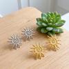Light Luxury Sun-shaped Flower Earrings Unique Sun Ear Stud Temperament Metal Stud Earrings  Daily