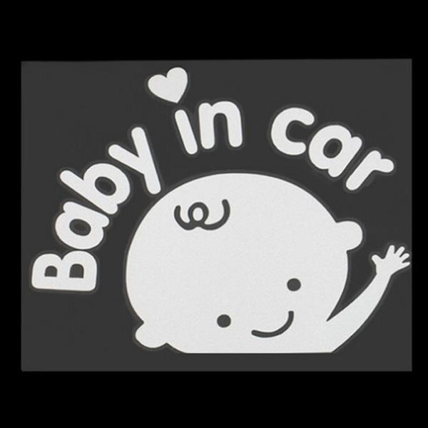 Cartoon Car Stickers Reflective Vinyl Styling Baby In Car Warming Car Sticker Reflective Self-Adhesive Waterproof Wall Sticker