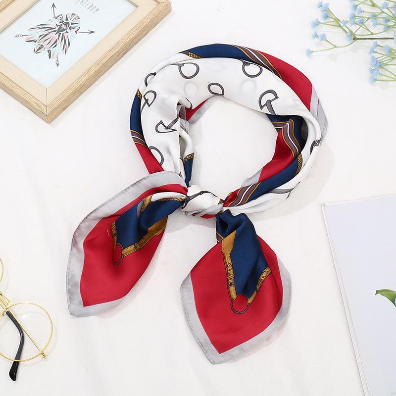 High-End Retro Korean-Style Silk Square Scarf: Versatile Fashion Accessory for Women