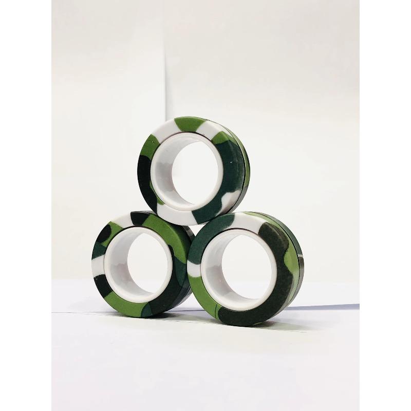 3pcs Anillos Magnéticos para Dedos Coloridos Set de Juguetes Fidget Imanes para Adultos Anillos Giratorios para Aliviar el Estrés Alivio de la Ansiedad Terapia