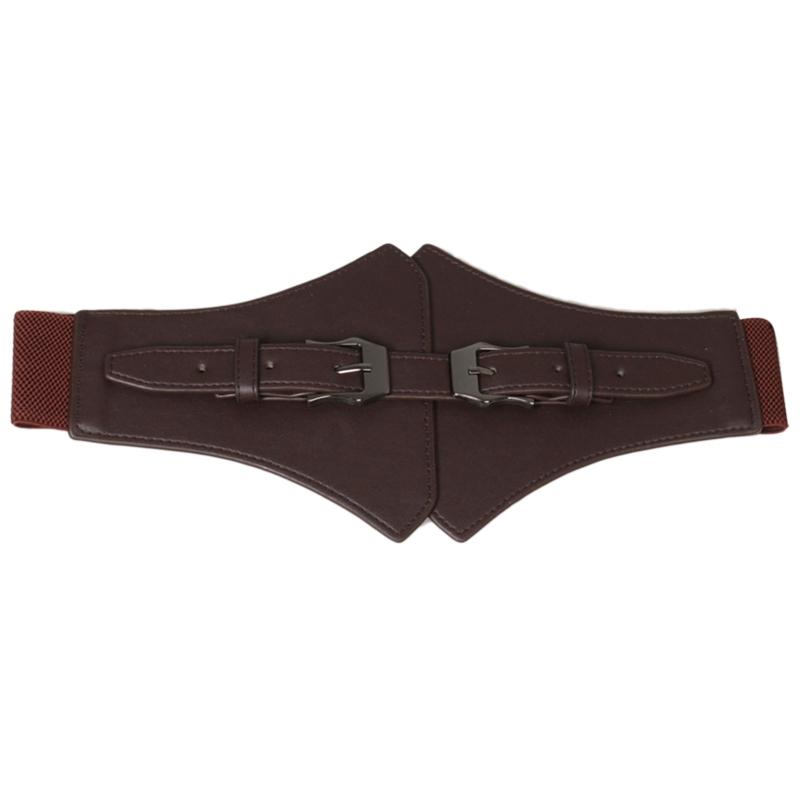 Corset PU Leather Cummerbunds Strap Belts for Women Banquet Elastic Tight High Waist Slimming Body Shaping Girdle Belt