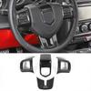 Carbon Fiber Steering Wheel Decor Cover Trim for Dodge Charger Challenger 09-14