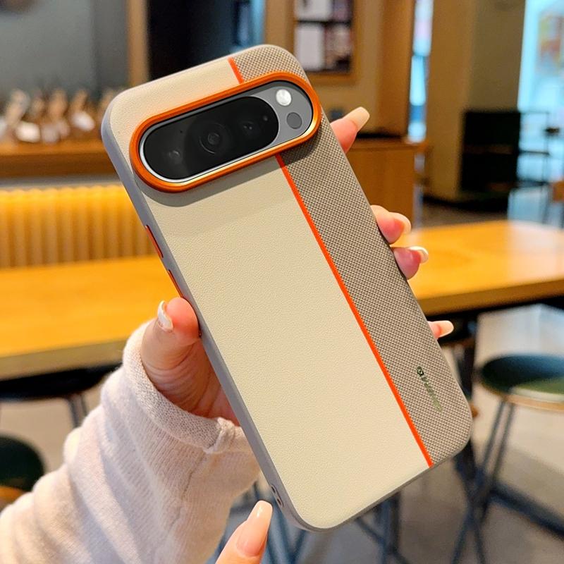 

For Google Pixel 9 Pro XL 9A Case PU Leather Colored Splicing Ultra-thin Protective Cover for Pixel9 Pro Google Pixel 9a