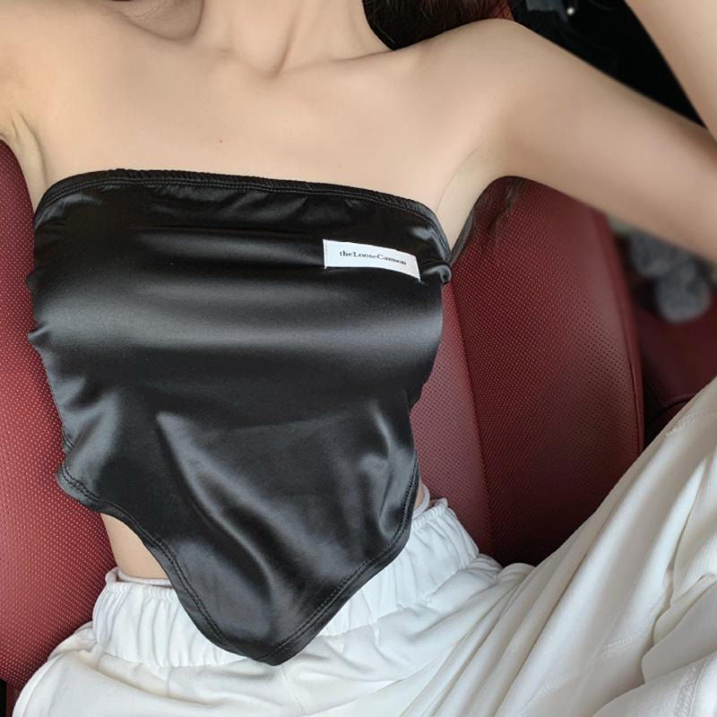 Exterior Wear Vest Female Irregular Satin Strap Scarves Tube Top