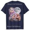 Funny Moo Deng With The Moon Graphic Tshirts Men Womens Fashion Casual Tshirt 100 Cotton Loose Oversized T Shirt