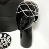 Hollow for Rhinestone Mesh Headpiece Wedding for Head Chain Jewelry Women Luxury Crystal Headband for Head Cap Hair Acce,Silver