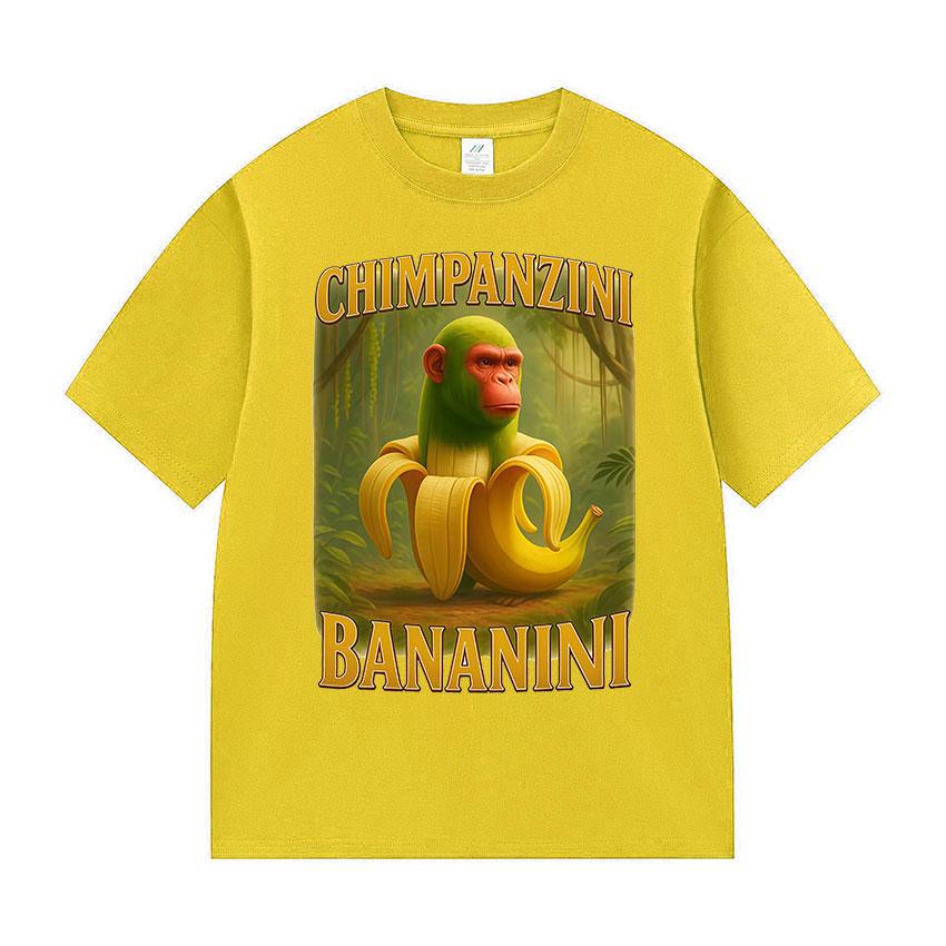 Chimpanzini Bananini Funny Banana Monkey Meme Print T-shirts Women Clothing Fashion Cotton T-shirt Unisex Summer O-Neck T-shirts