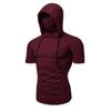 2023 Summer Men's Fashion Ninja Hooded Elastic T-Shirt with Mask