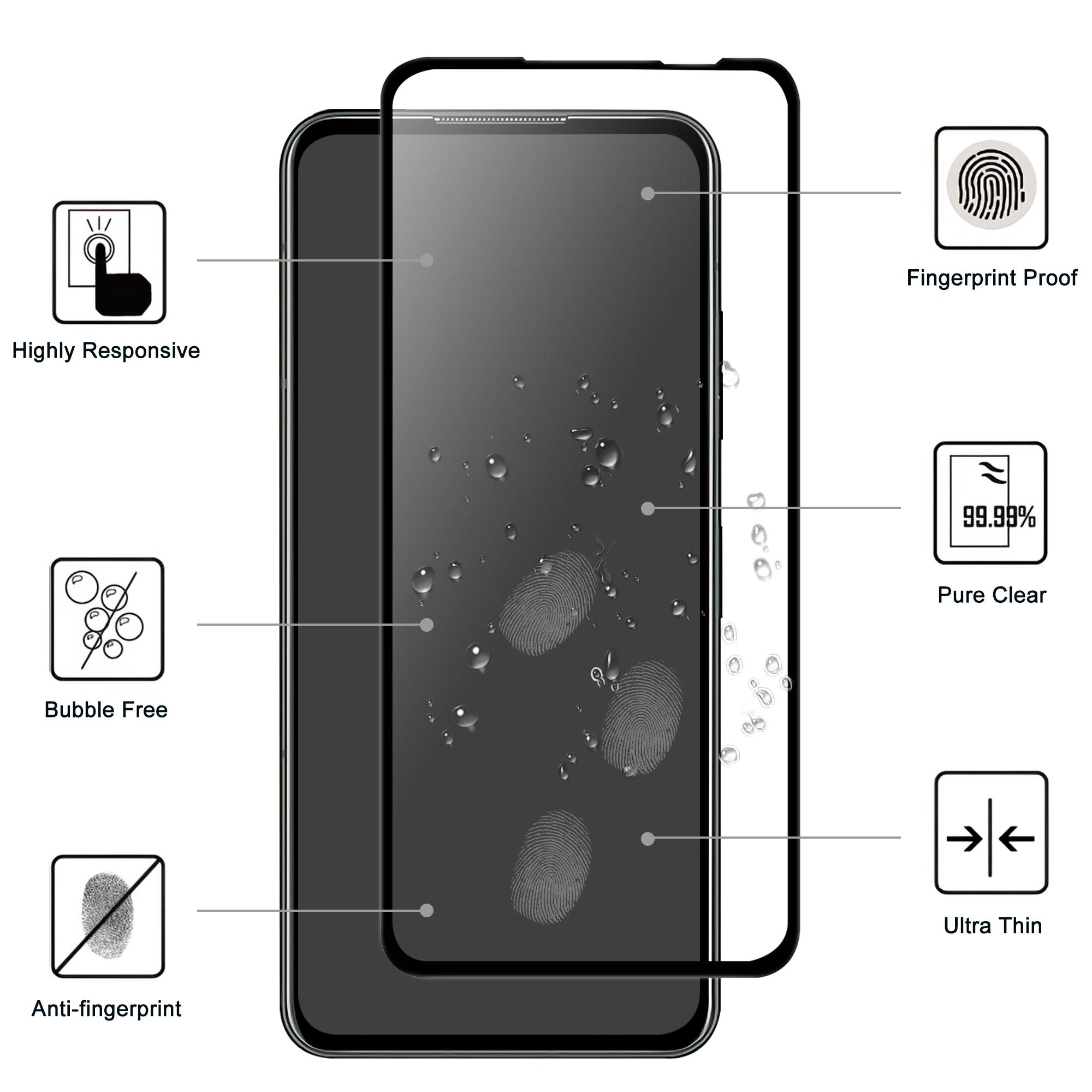 

For Asus Zenfone 10 5G Full Glue HD Clear Phone Screen Protector Black Edge AGC Glass Screen Covering Film Type A