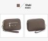 Women's Genuine Leather Motorcycle Style Clutch Bag with Double Zipper for Phone Storage, Top Layer Cowhide Handbag.