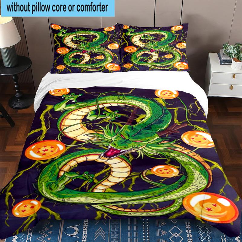 3PCS Goku Anime 3pcs Bedding,Including 3PCS Duvet Cover And 2pcs Pillowcases Perfect for Christmas,Ideal for Bedroom, Dormitory