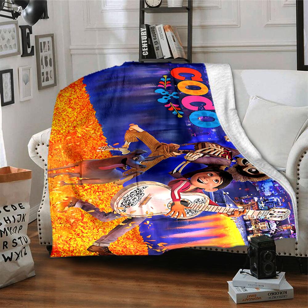 1Pc Coco Movie Poster Flannel Blanket, Soft And Comfortable, Casual Warm, Camping Travel, Christmas, Halloween Xmas Gift S1350