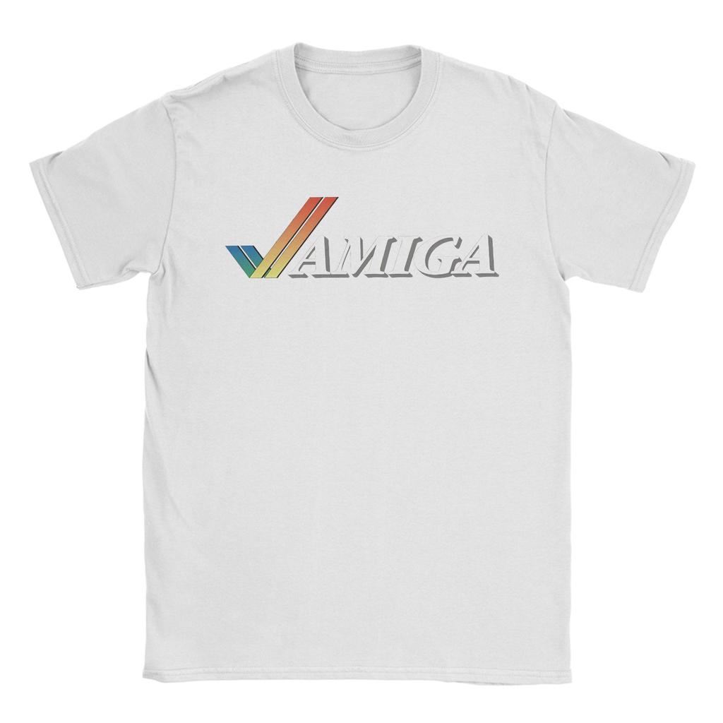 Unisex TShirts Commodore Amiga Logo Casual Cotton Tee Shirt Short Sleeve T Shirt Round Collar Tops Graphic Printed