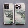 Mountains and Streams Pavilion Ink Brush Painting Phone Case for iPhone 12 13 14 11 Pro Max X XR XS 14 7 8 Plus SE Silicon Cover