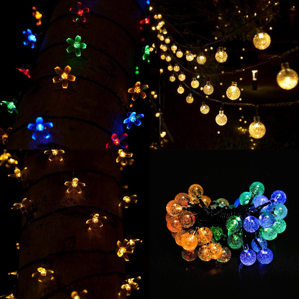 Solar Garden Led String Lights Waterproof For Patio Party And Holiday Decor