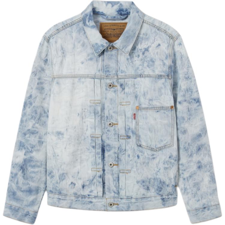 Levis Simple Comfortable Versatile Casual Washed Denim Jacket Men Jackets Blue White 0016W-0002