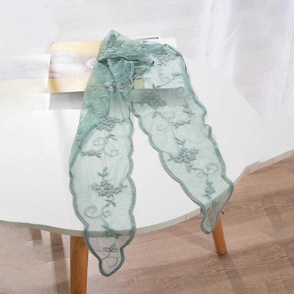 Y2k Women Narrow Long Scarf 140cm Solid Color Silk Black Bag Ribbon Headbands Choker Floral Lace Scarf Long Ribbon Scarf Shawl