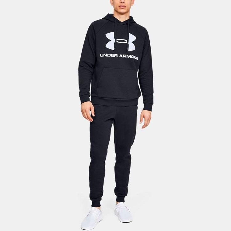 Under Armour Rival Sweatshirts Men's Black Hooded Moderate Regular Unisex 1345628-001