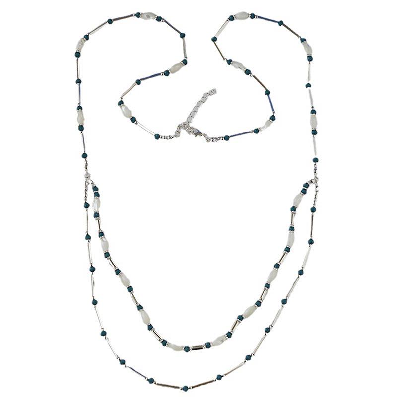 Exotic Shiny Metal Beads Long Necklace: Simple & Versatile Fashion Chain