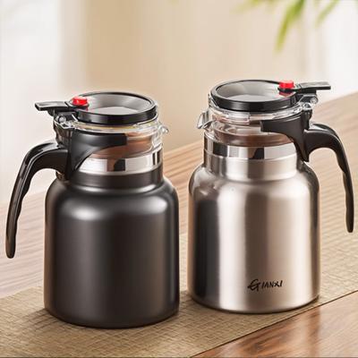 GIANXI Teapot Stainless Steel One Button Press Design Tea Water Separation Filter Teapot Home Large Capacity Tea Insulated Pot