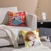 Anime B-Blue Box Cushion Cover Breathable Linen Pillowcase Summer Odorless Eco-Friendly Invisible Zipper Washable