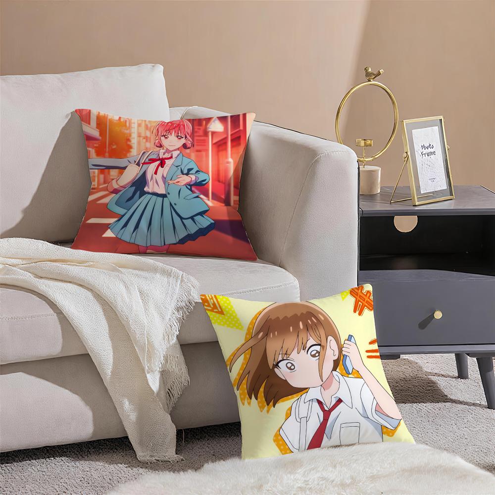 Anime B-Blue Box Cushion Cover Breathable Linen Pillowcase Summer Odorless Eco-Friendly Invisible Zipper Washable