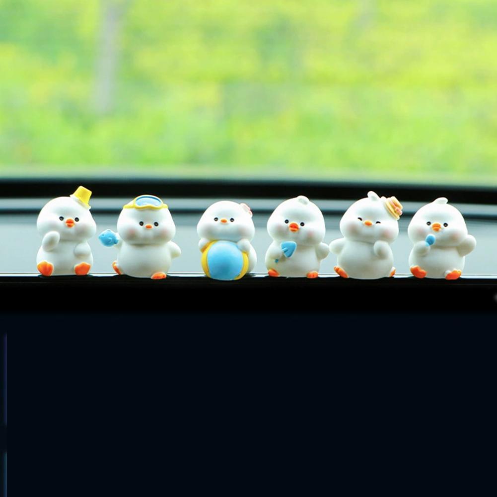 

Cute Mini Duck Bunny Car Dashboard Accessories Fun Chicks Car Rearview Mirror Decor Interior Ornaments Fairy Garden Home Gift