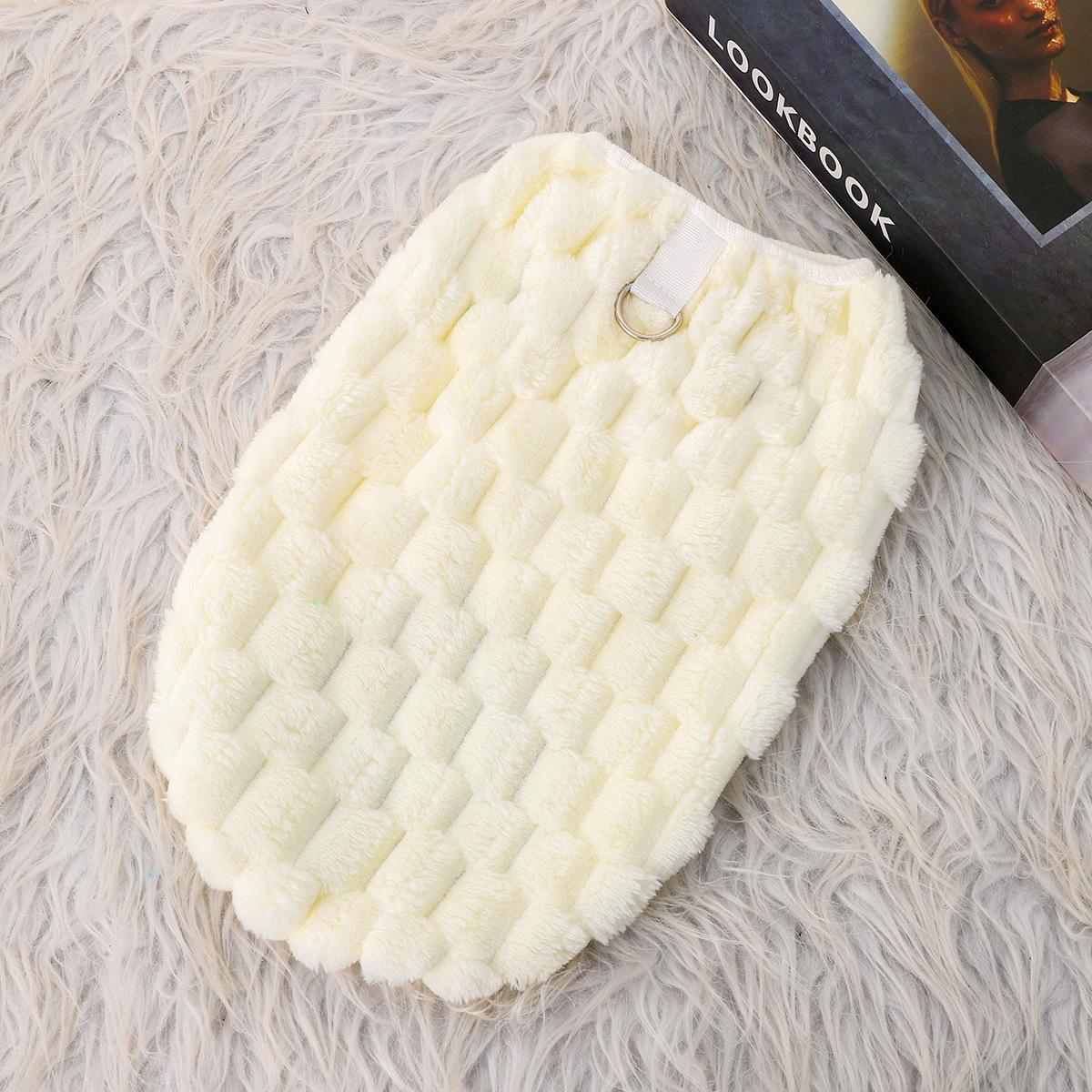 

Осенне-зимняя однотонная водолазка с двумя лапками из флиса для щенков бишонов и тедди S (1-3 lbs)