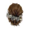 American Flower Silver Flower Hair Ornament Head Dress with Breath and Silver Leaf Design for and Baby's Coming-of-Age Ceremonies, Graduations,
