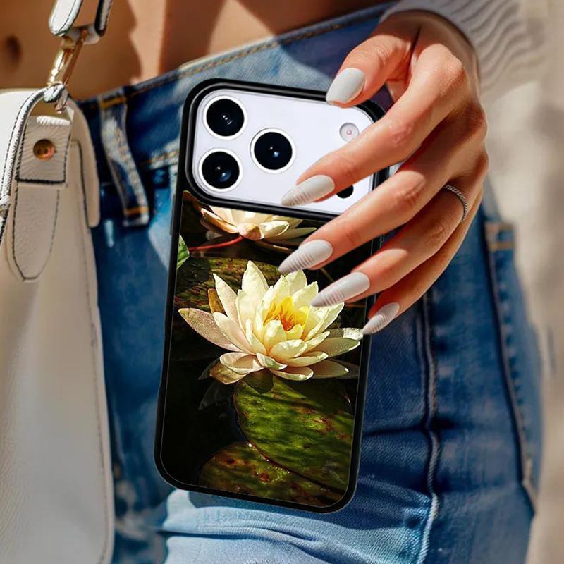 Summer Lotus Phone Case For iPhone 17 Air 14 15 13 12 Max Cover For Apple 16e 11 Pro Max Plus Coque