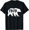 Fathersday Mens Fun Papa Bear for Outdoor Nature Dads T-Shirt Man Cotton Printed T-shirt Casu